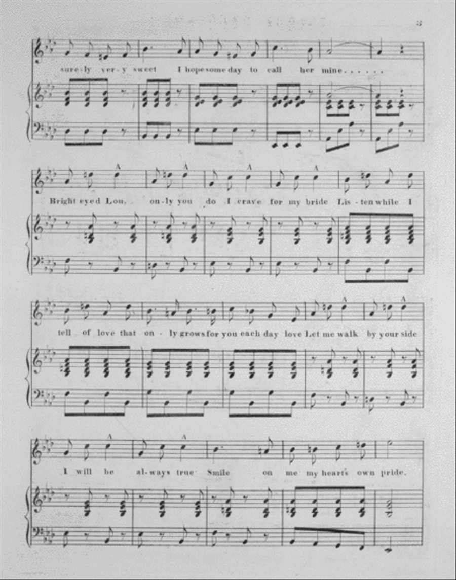 Bright Eye'd Lou. Song & Dance for Male & Female Characters Voice scores gallery preview page 3