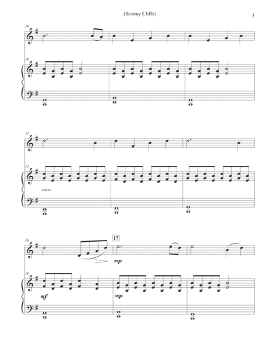 Stormy Cliffs - Violin & Piano Piano Solo scores gallery preview page 3