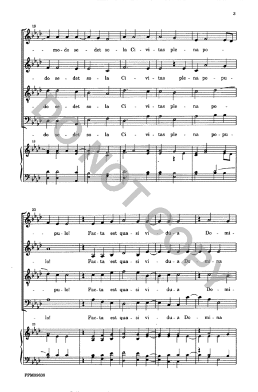 Lamentations of the Prophet Jeremiah 4-Part scores gallery preview page 4