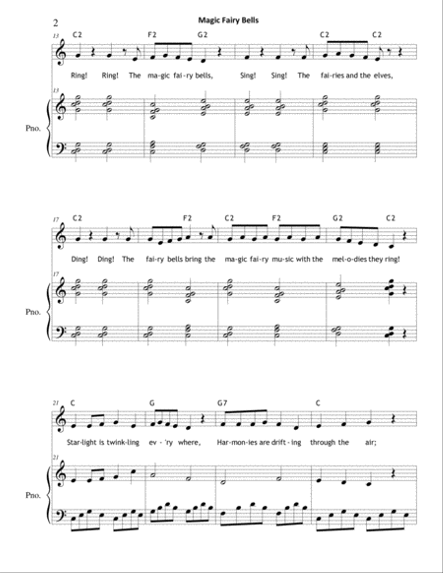 Magic Fairy Bells Magic Fairy Bells Unison Choir scores gallery preview page 2