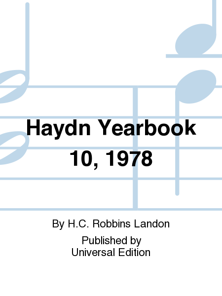 Haydn Yearbook 10, 1978
