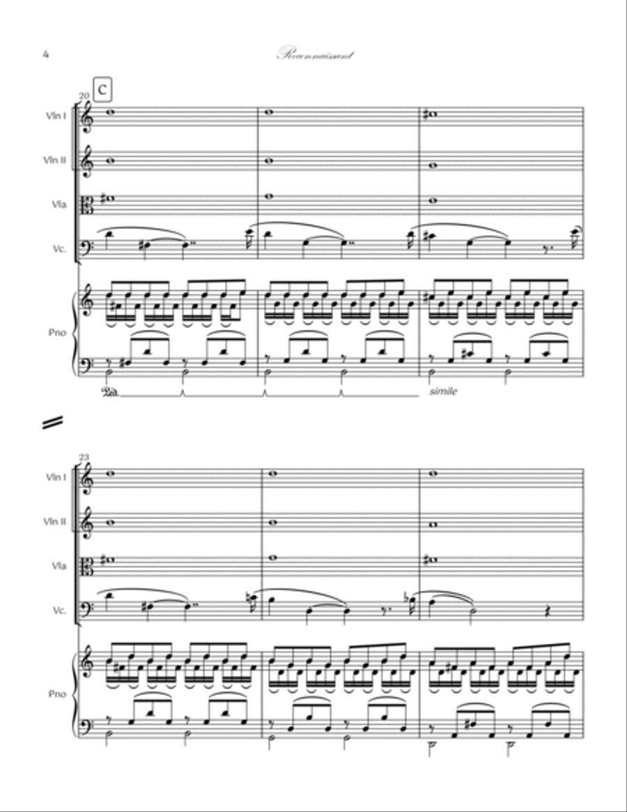 09. Reconnaissant Piano Quintet Piano Quintet scores gallery preview page 4