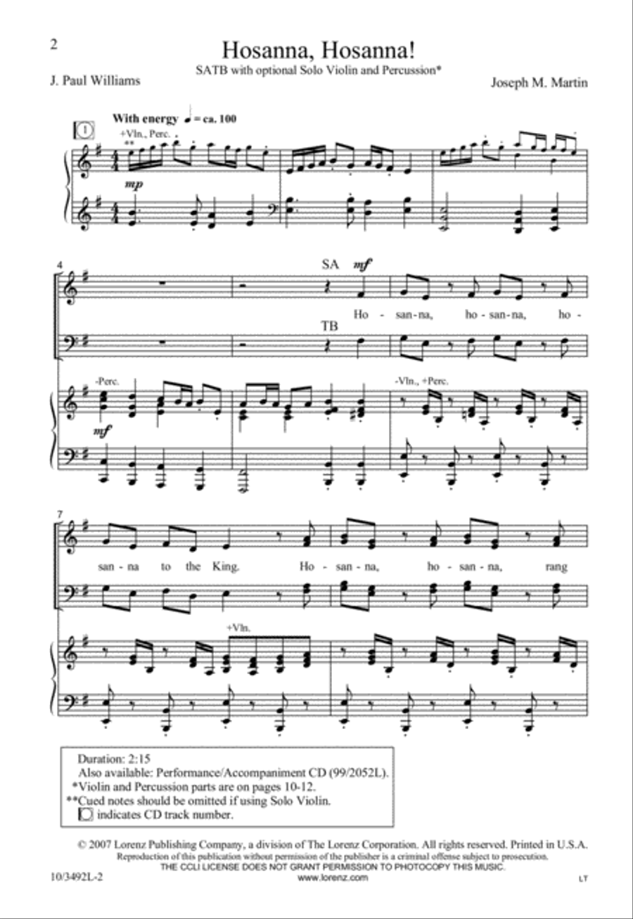 Hosanna, Hosanna! Hosanna, Hosanna! 4-Part scores gallery preview page 2