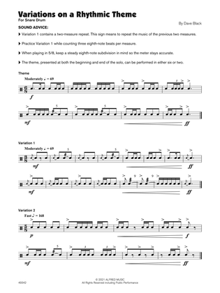 Variations on a Rhythmic Theme (Sound Innovations Soloist, Snare Drum)