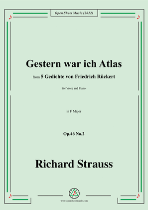 Richard Strauss-Gestern war ich Atlas,in F Major,Op.46 No.2