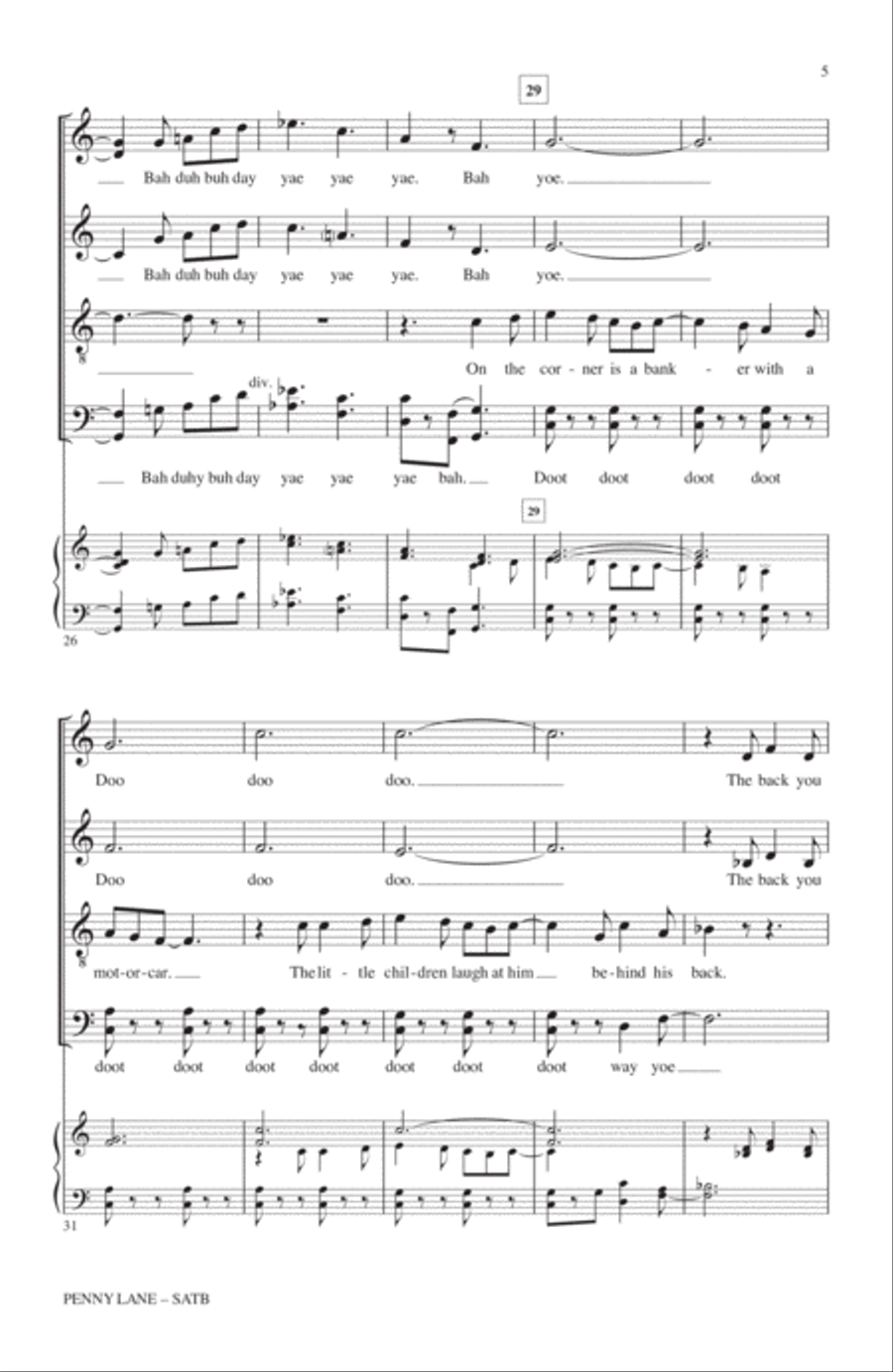 Penny Lane Penny Lane 4-Part scores gallery preview page 4