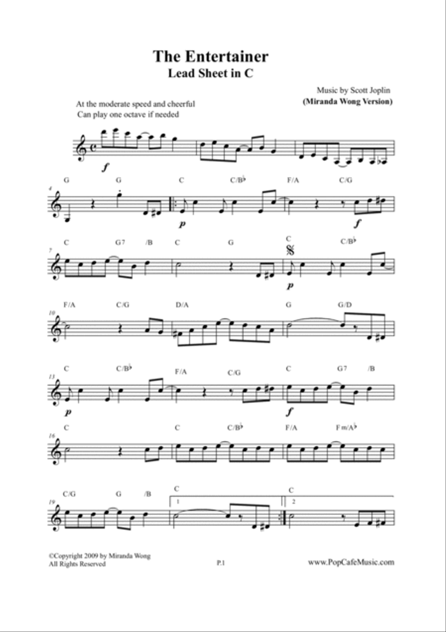 The Entertainer - Alto Sax + Tenor Sax + Concert Key Small Ensemble scores gallery preview page 2