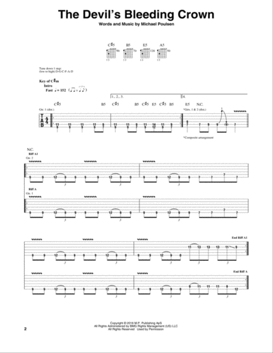 The Devil's Bleeding Crown Electric Guitar scores gallery preview page 1