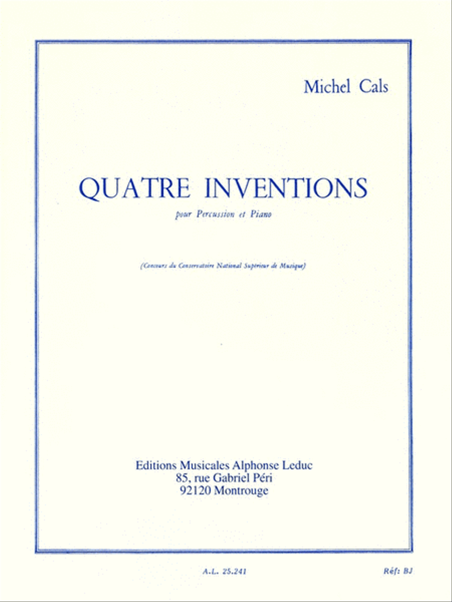 Quatre Inventions Pour Percussion Et Piano Piano scores gallery preview page 1
