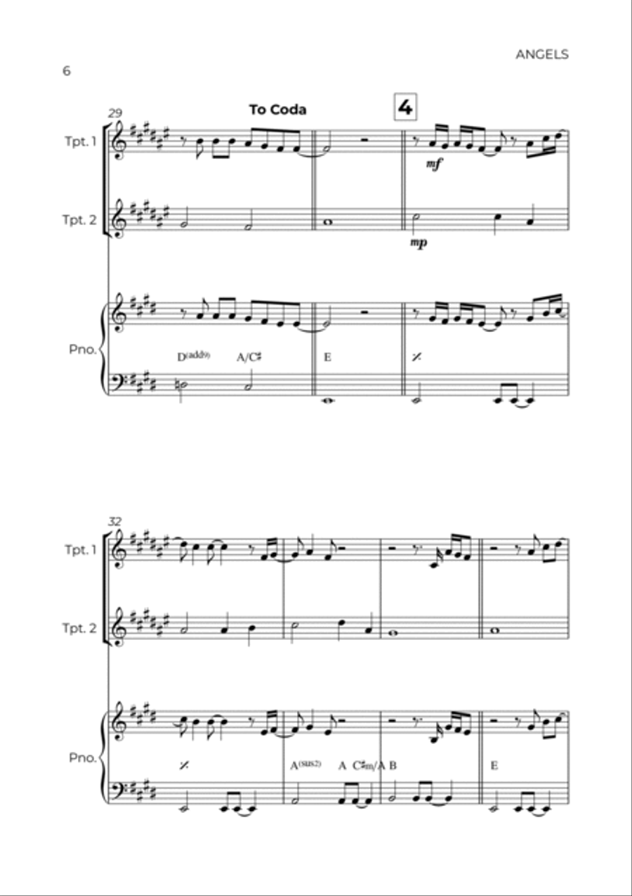 Angels Trumpet Duet scores gallery preview page 6