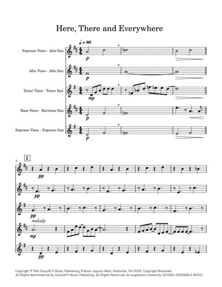 Here, There And Everywhere by George Benson Tenor Saxophone - Digital Sheet Music