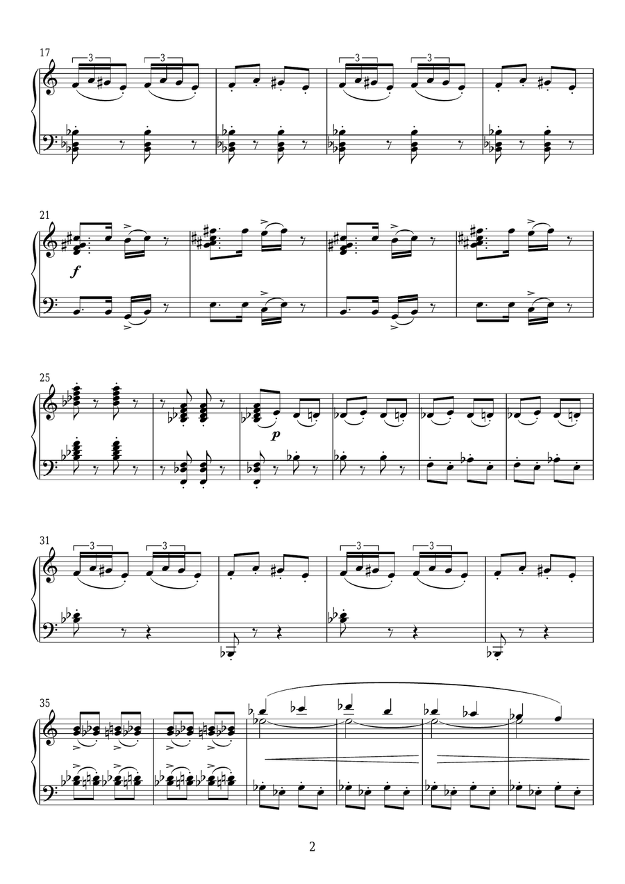 The Murder From Psycho Piano Solo scores gallery preview page 2
