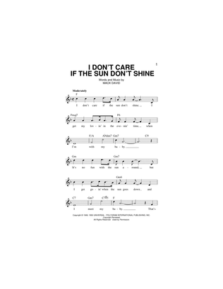 Book cover for I Don't Care If The Sun Don't Shine