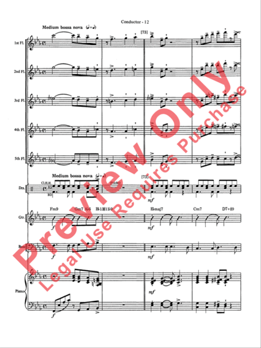 Over the Rainbow Flute Choir scores gallery preview page 13