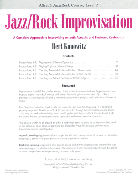 Alfred's Basic Jazz/Rock Course: Improvisation, Level 2
