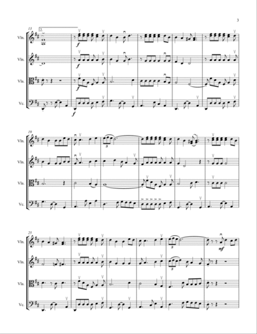 Feliz Navidad String Quartet scores gallery preview page 5