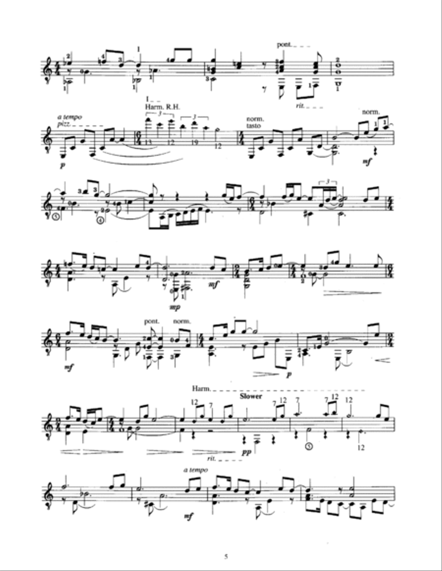 Andrew York Three Dimensions for Solo Guitar Acoustic Guitar scores gallery preview page 6