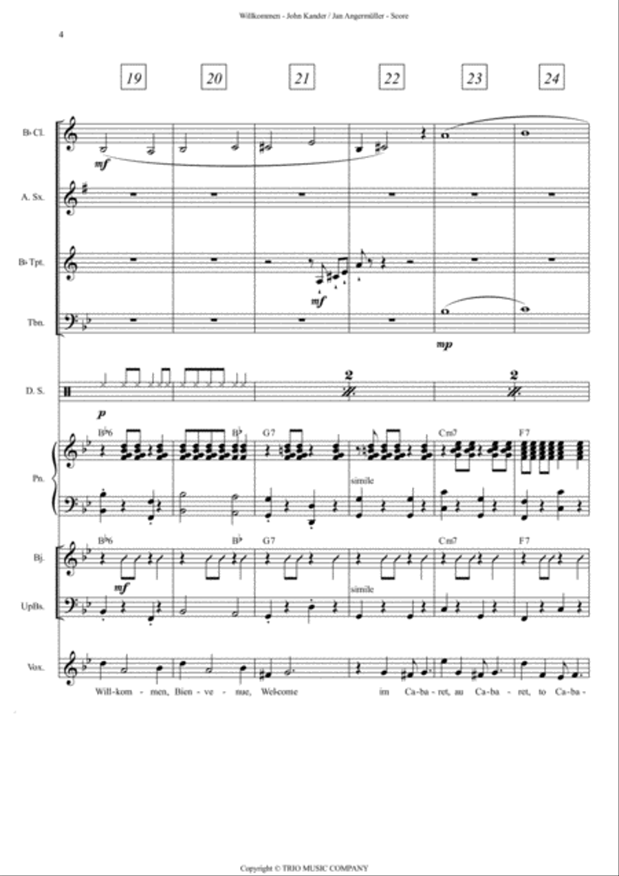 Willkommen - Score Only Jazz Ensemble scores gallery preview page 4
