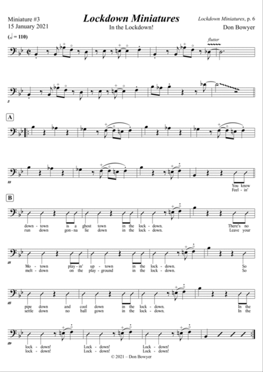 Lockdown Miniatures (A4 size) Trombone Solo scores gallery preview page 6