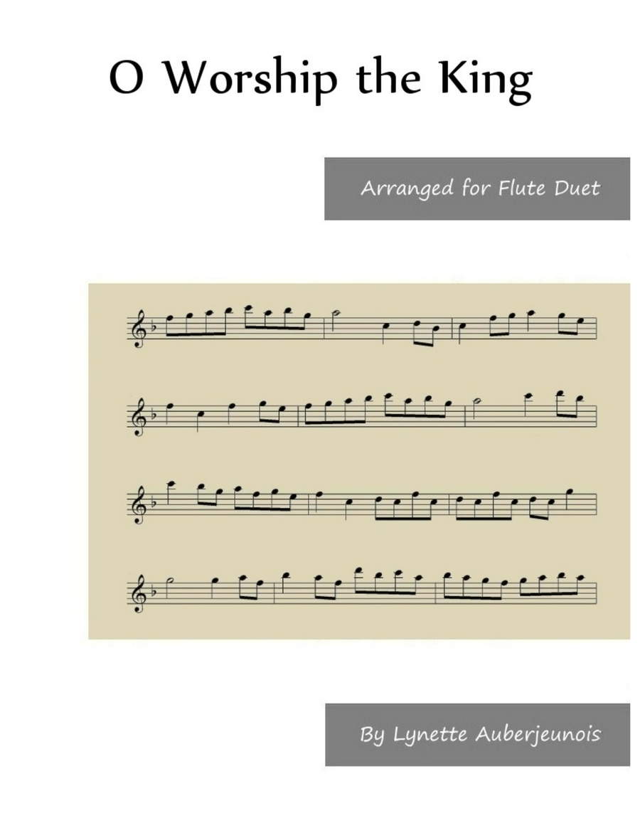 O Worship the King - Flute Duet Flute Duet scores gallery preview page 1