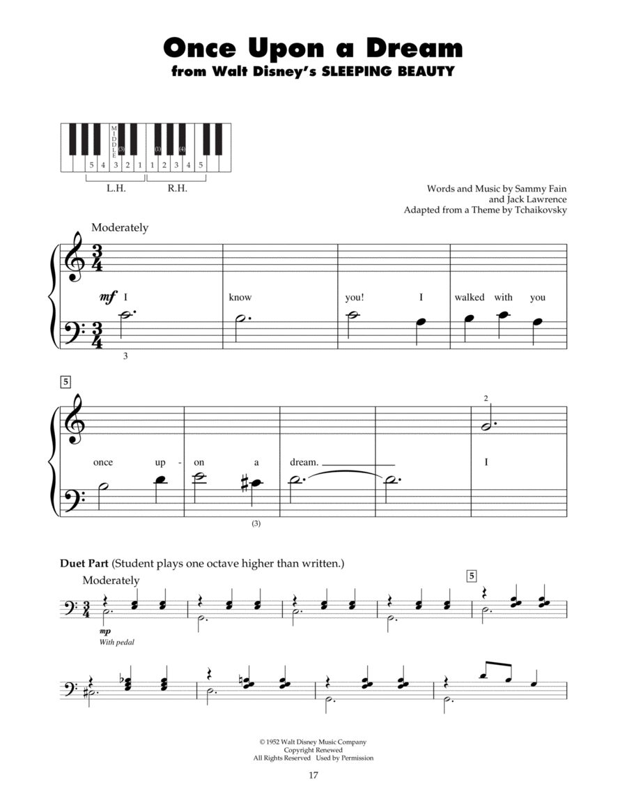 Once Upon A Dream (from Sleeping Beauty) Piano scores gallery preview page 1