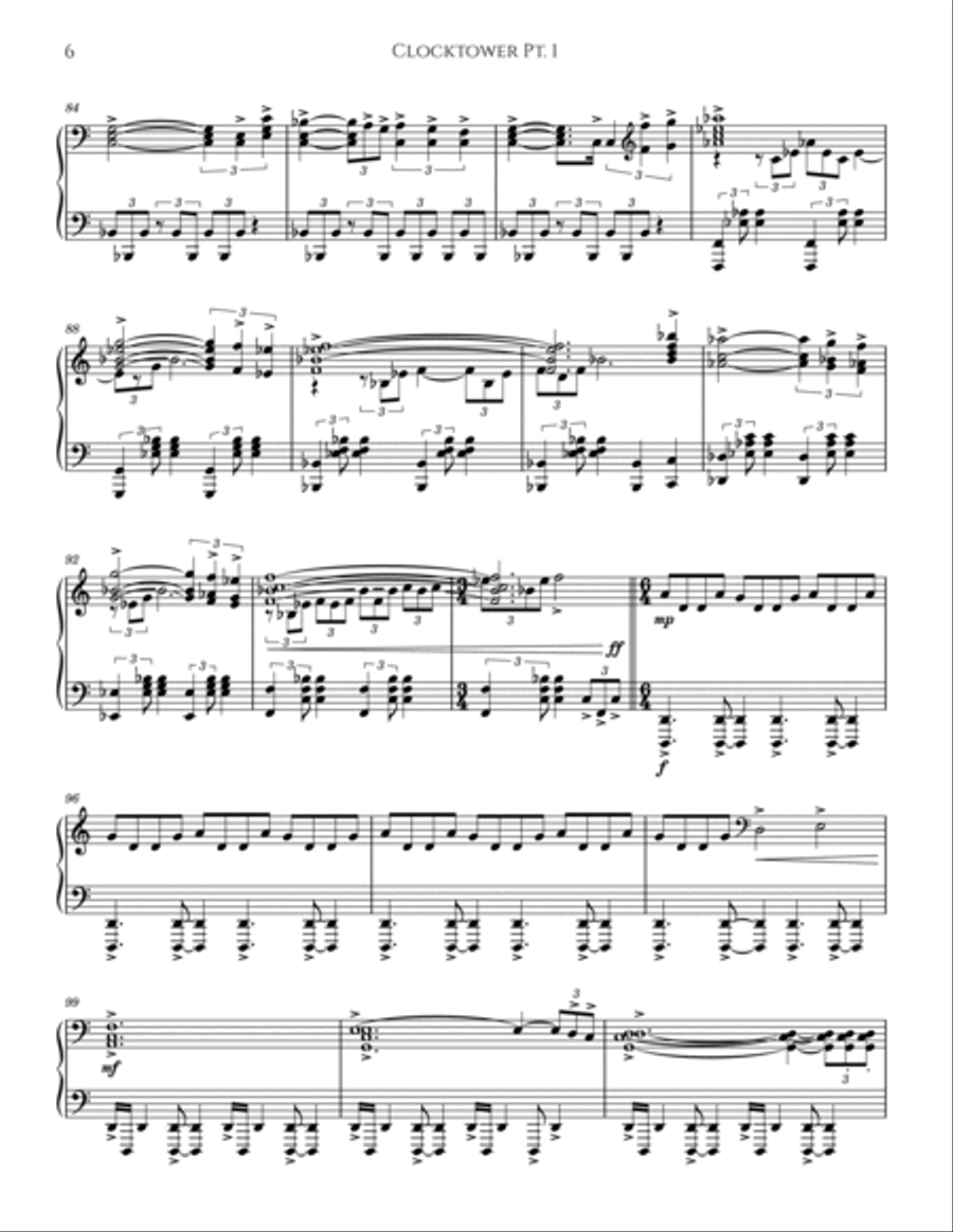 Clocktower Part 1 Piano Solo scores gallery preview page 6