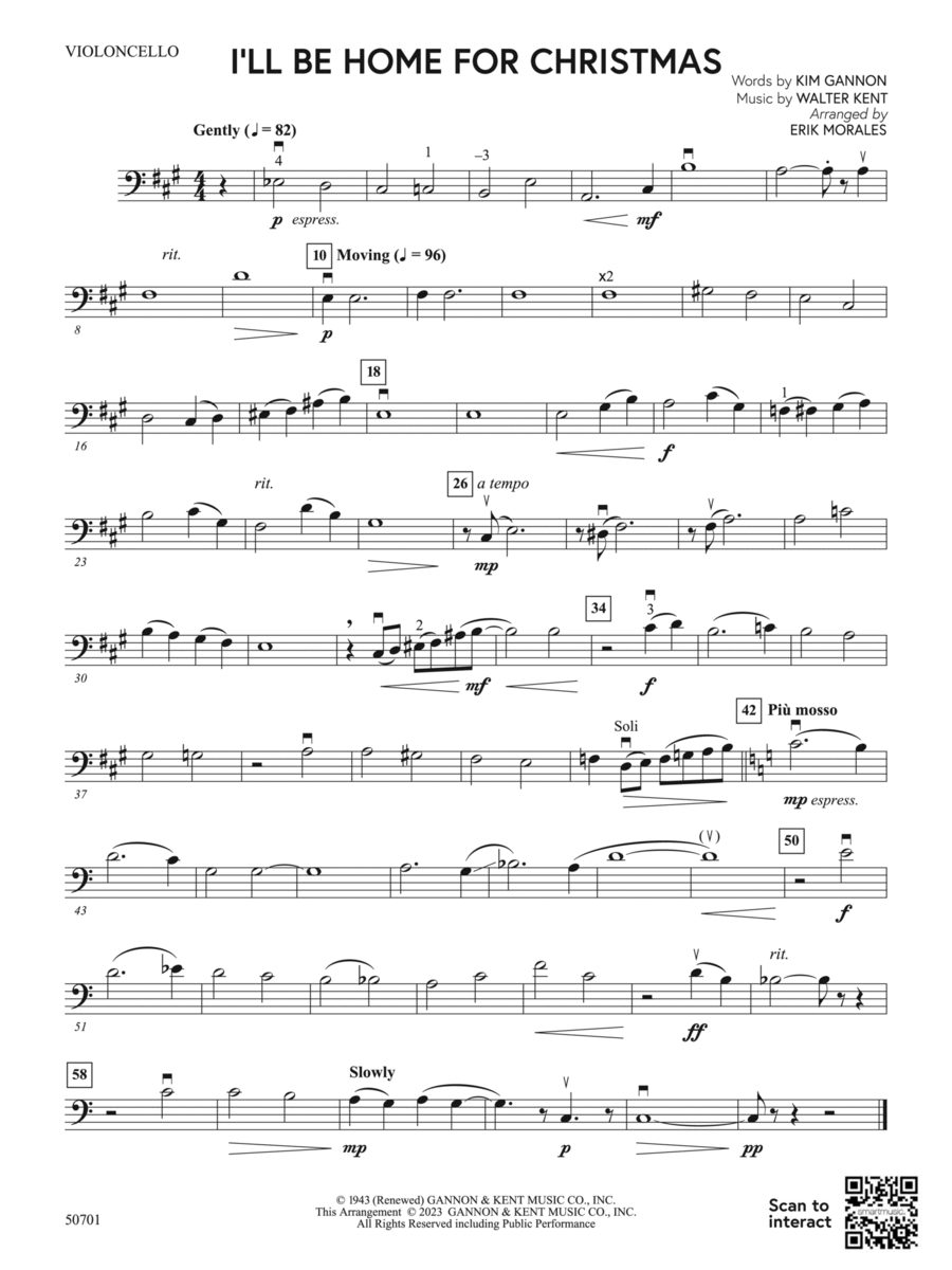 I'll Be Home for Christmas: Cello