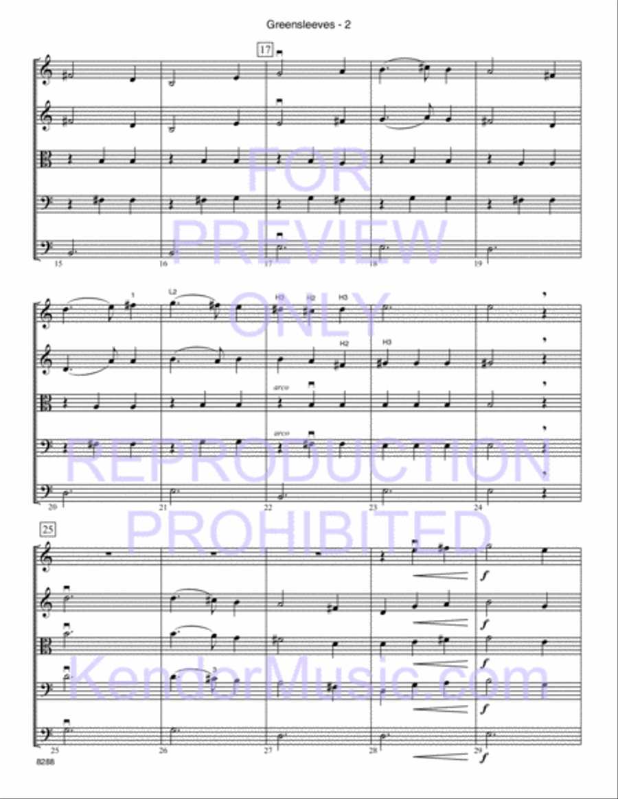 Greensleeves Greensleeves String Orchestra scores gallery preview page 3