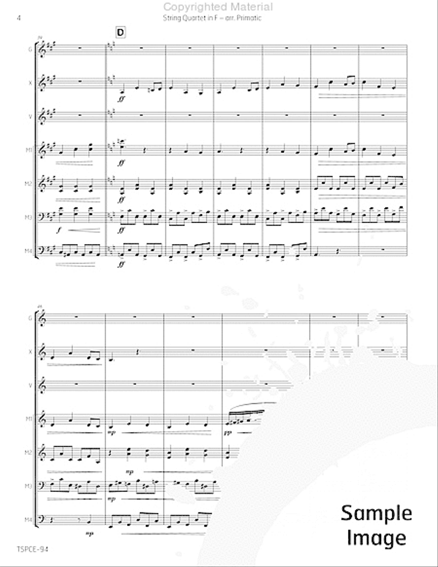 String Quartet in F Percussion Ensemble scores gallery preview page 7