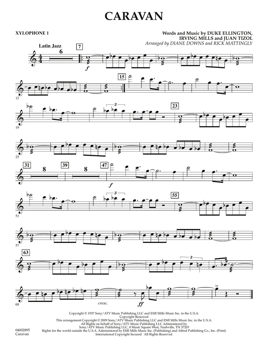 Caravan - Xylophone 1 Caravan - Xylophone 1 Concert Band scores gallery preview page 1