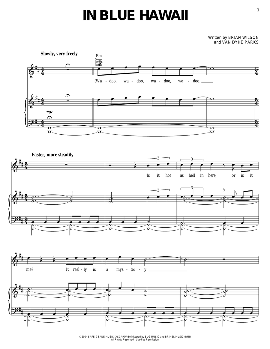 In Blue Hawaii Piano, Vocal, Guitar scores gallery preview page 1