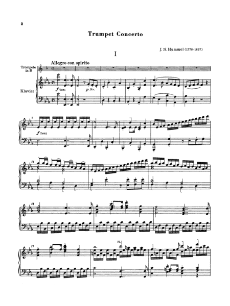 Hummel: Concerto in E flat Major