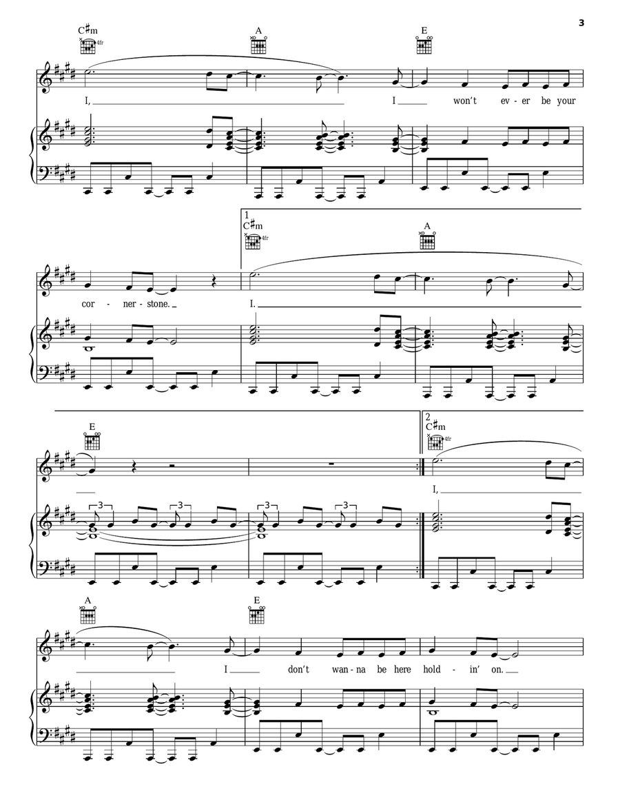 Pyro Pyro Piano, Vocal, Guitar scores gallery preview page 3