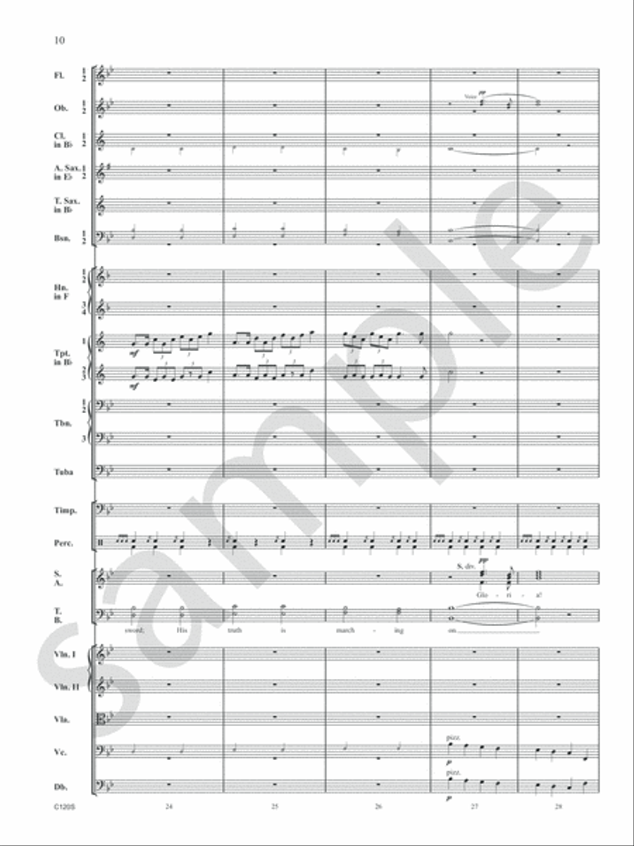 Battle Hymn of the Republic Orchestra scores gallery preview page 12
