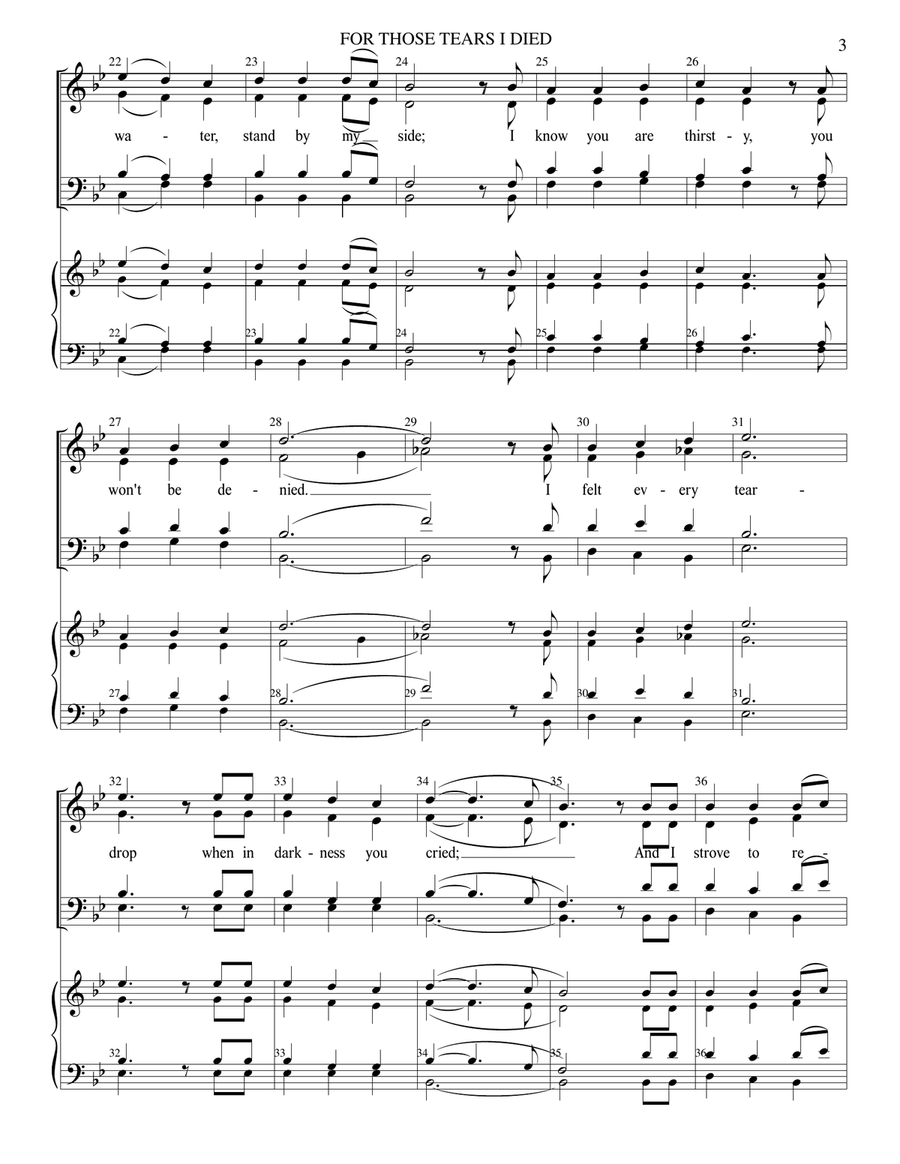 For Those Tears I Died 4-Part scores gallery preview page 3