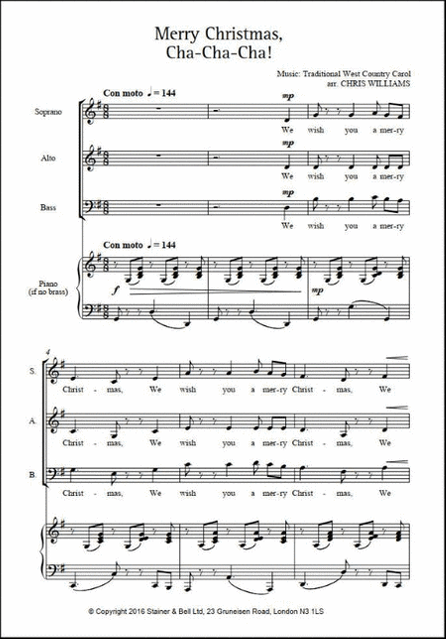 Merry Christmas, Cha-Cha-Cha! (SAB) 3-Part scores gallery preview page 2