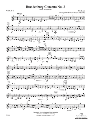 Book cover for Brandenburg Concerto No. 3 (First Movement): 2nd Violin