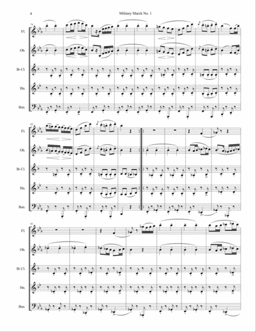 Military March No. 1 Military March No. 1 Woodwind Quintet scores gallery preview page 4