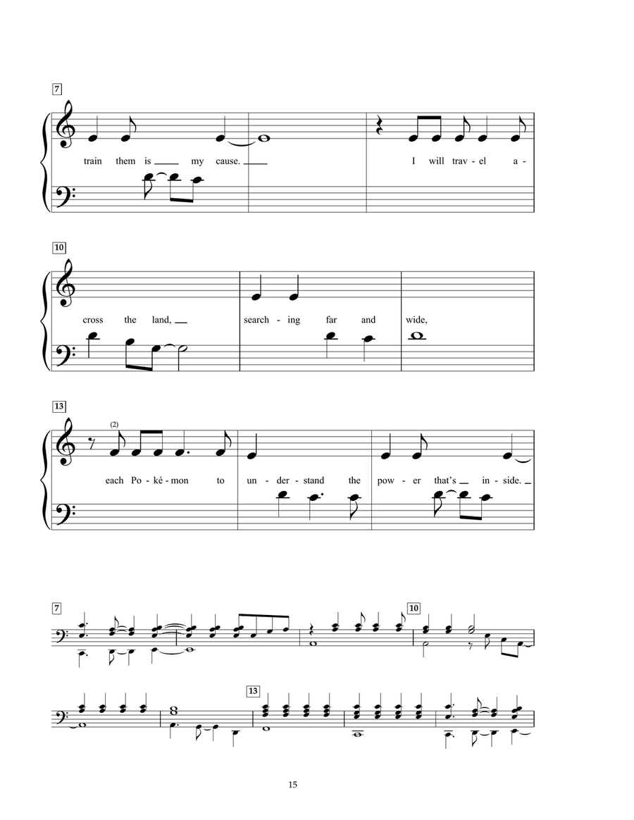 Pokemon Theme Piano scores gallery preview page 2