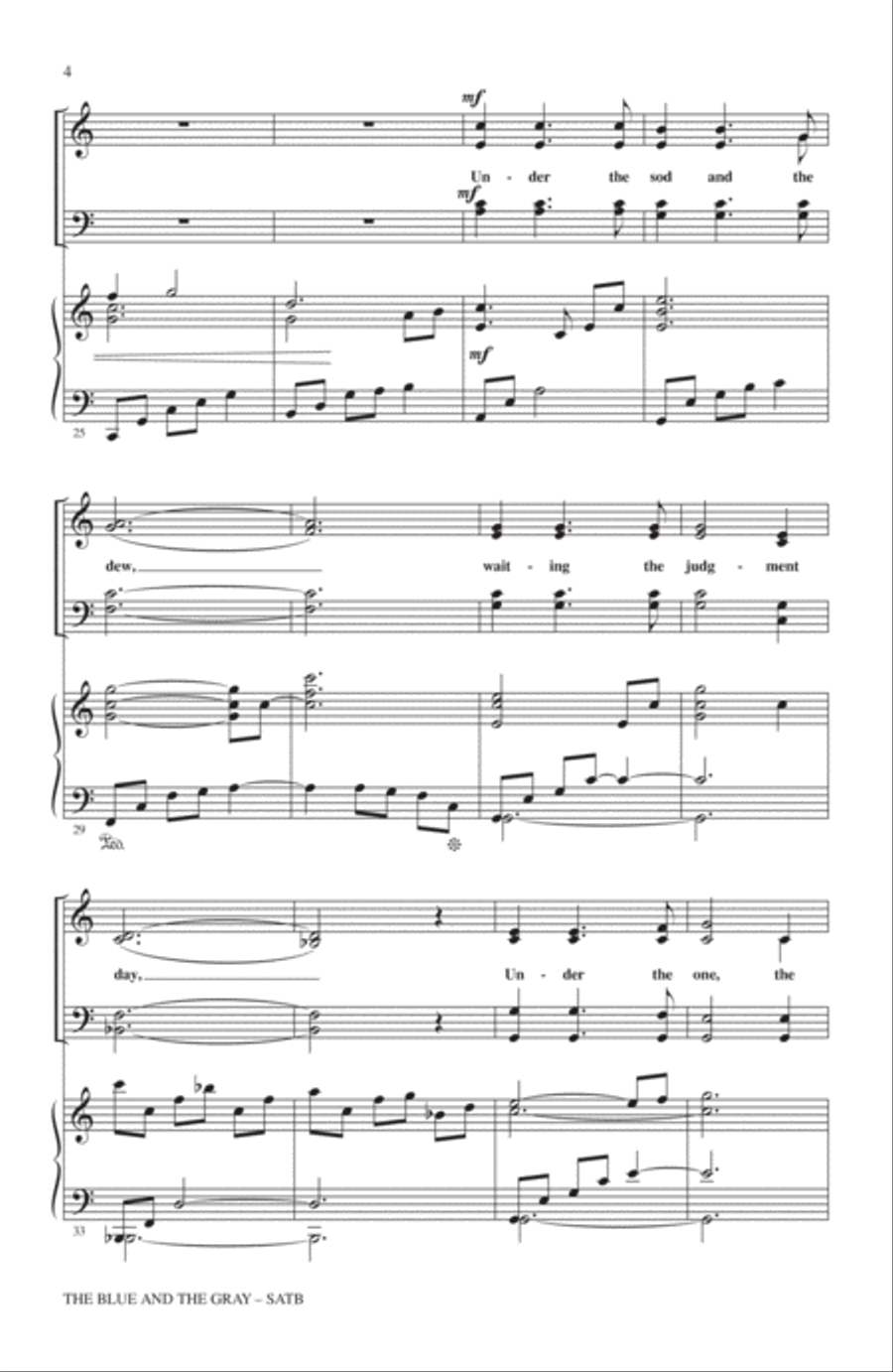 The Blue And The Gray The Blue And The Gray 4-Part scores gallery preview page 3