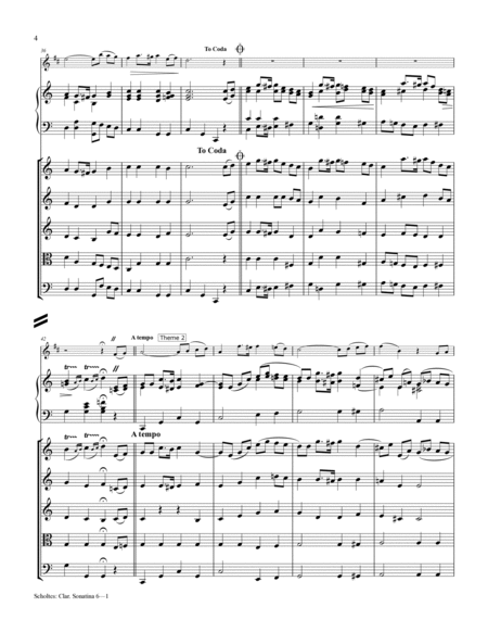 Clarinet Sonatina No. 6 with Piano Accompaniment and/or String Quintet