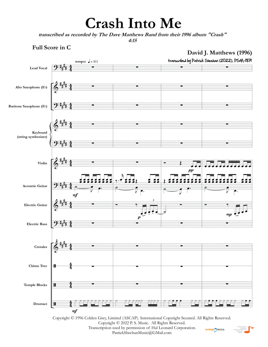 Crash Into Me Crash Into Me Large Ensemble scores gallery preview page 1