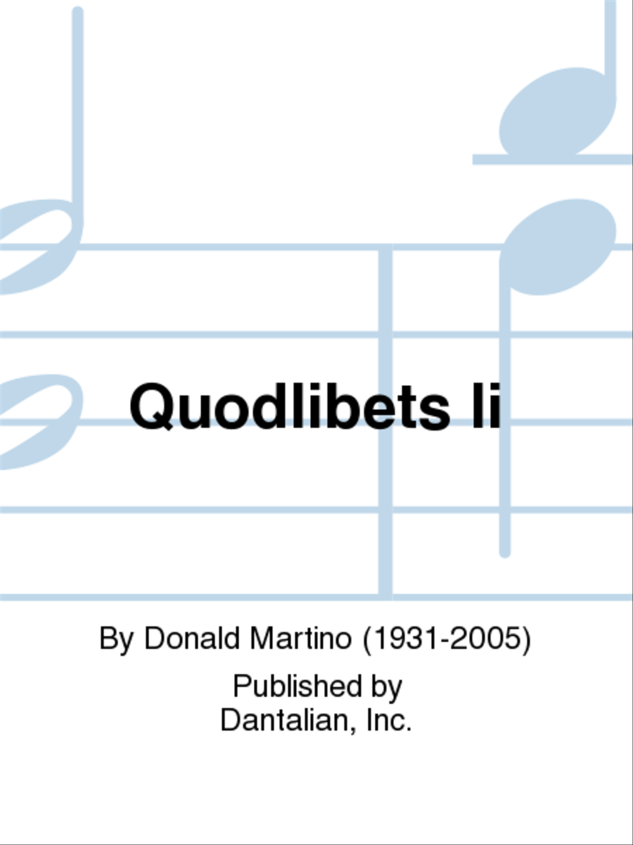 Quodlibets Ii