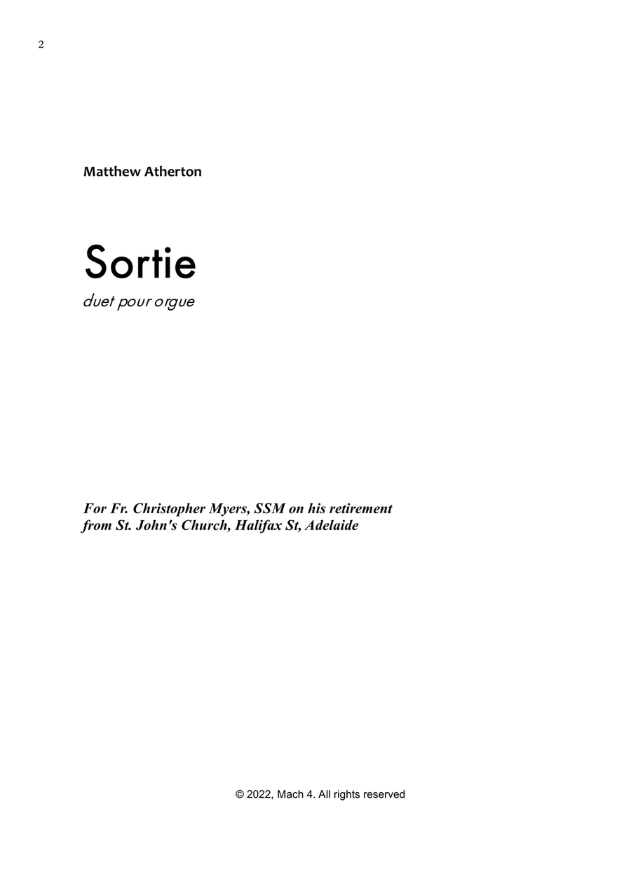 Sortie (for Fr. Christopher, SSM) Organ Solo scores gallery preview page 2