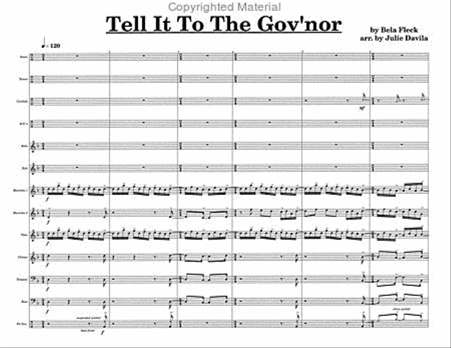 Tell It To The Gov'nor Percussion Ensemble scores gallery preview page 3