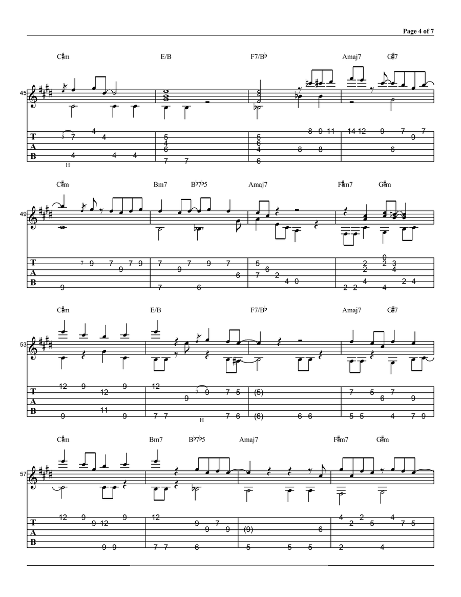 Angela Angela Guitar Tablature scores gallery preview page 4