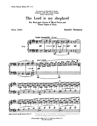 Book cover for The Lord is my shepherd (Downloadable Harp Part)