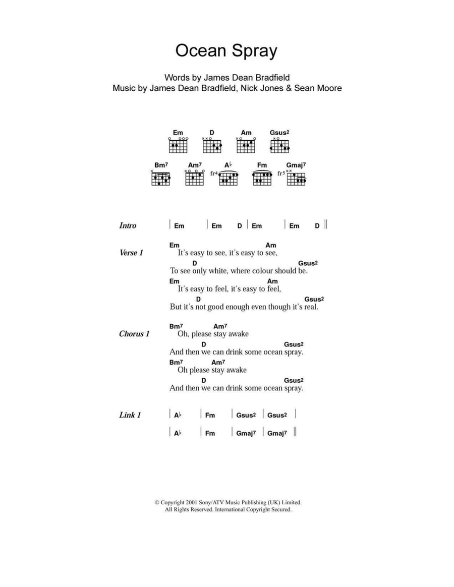 Ocean Spray Acoustic Guitar scores gallery preview page 1