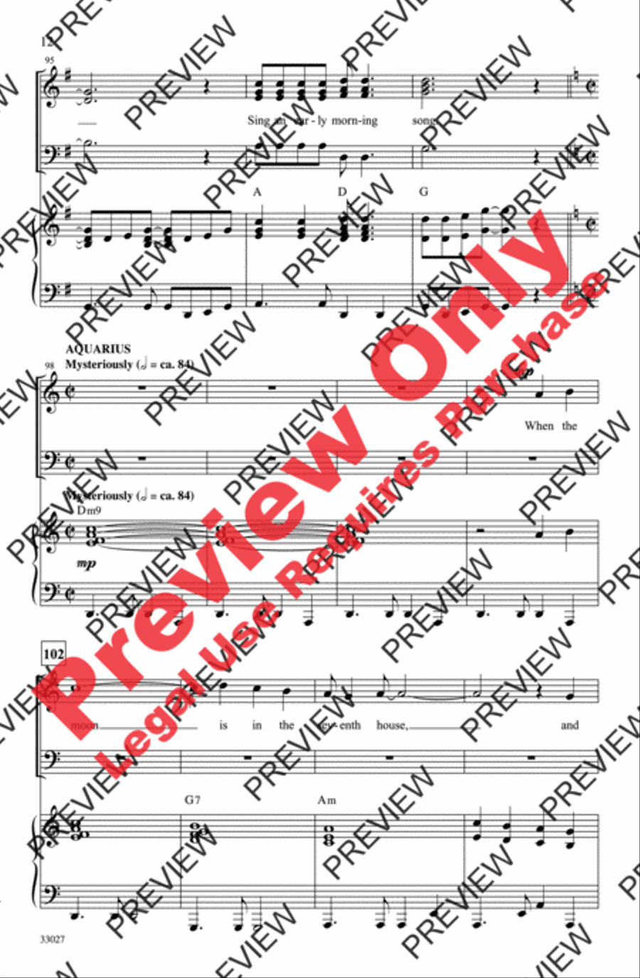 Hair: A Choral Medley 3-Part scores gallery preview page 12