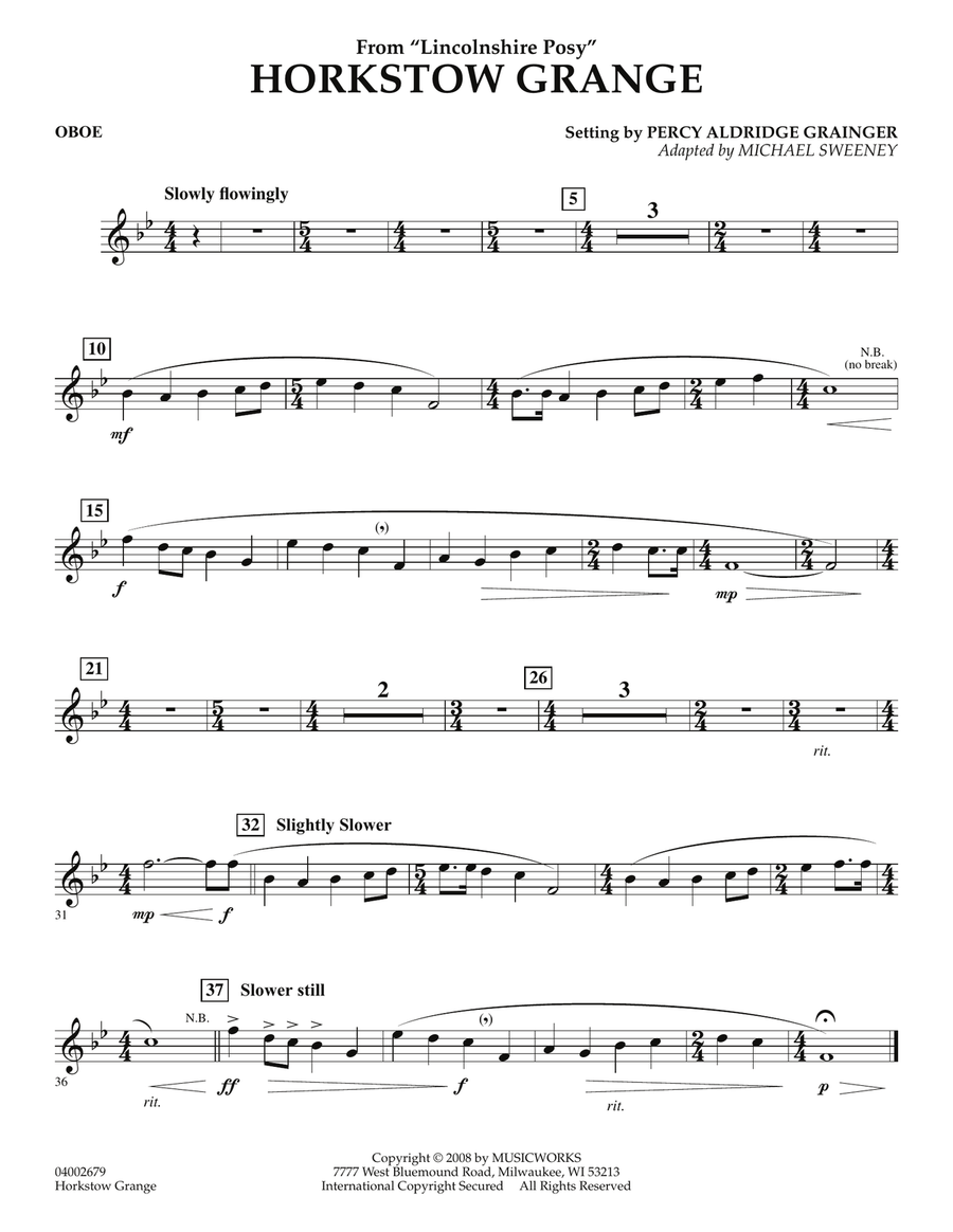 Horkstow Grange - Oboe Horkstow Grange - Oboe Concert Band scores gallery preview page 1